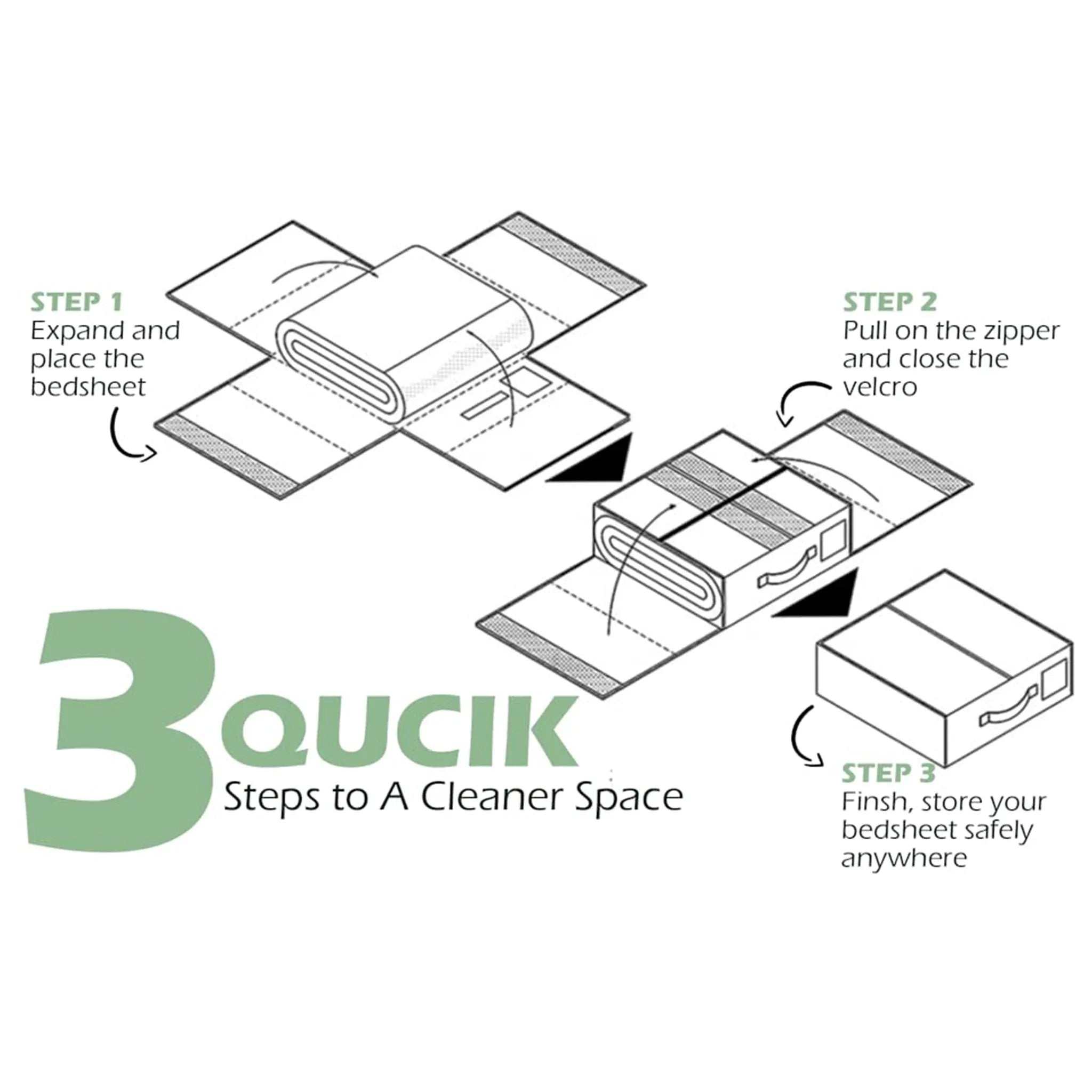🛏️ Foldable bedding storage box - with a see-through window and transparent label bag