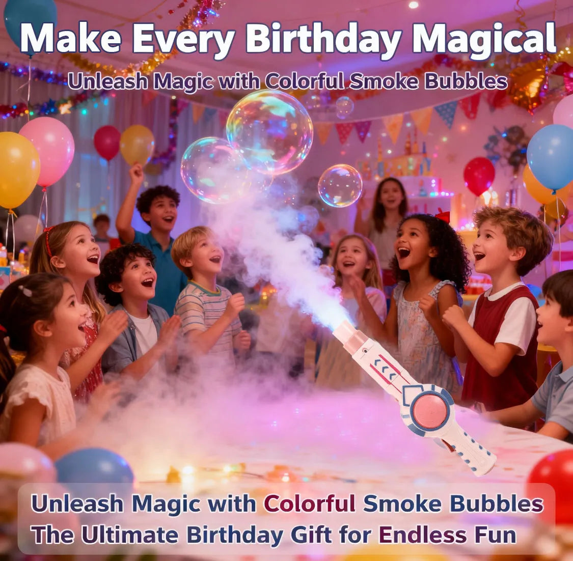 🎉 Magical Smoke Bubble Machine for Kids