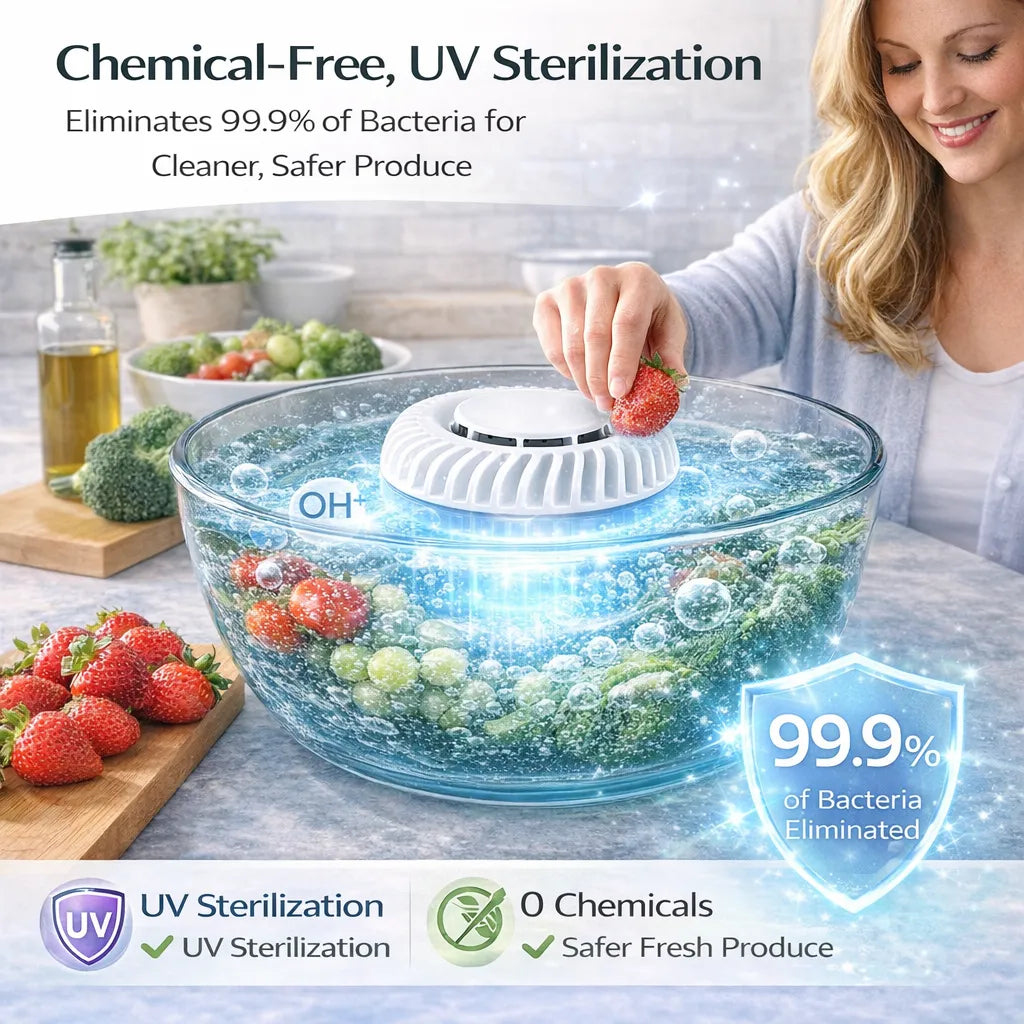 🥬 Fruit & Vegetable Washer – Chemical-Free, Removes Pesticides & Bacteria Instantly