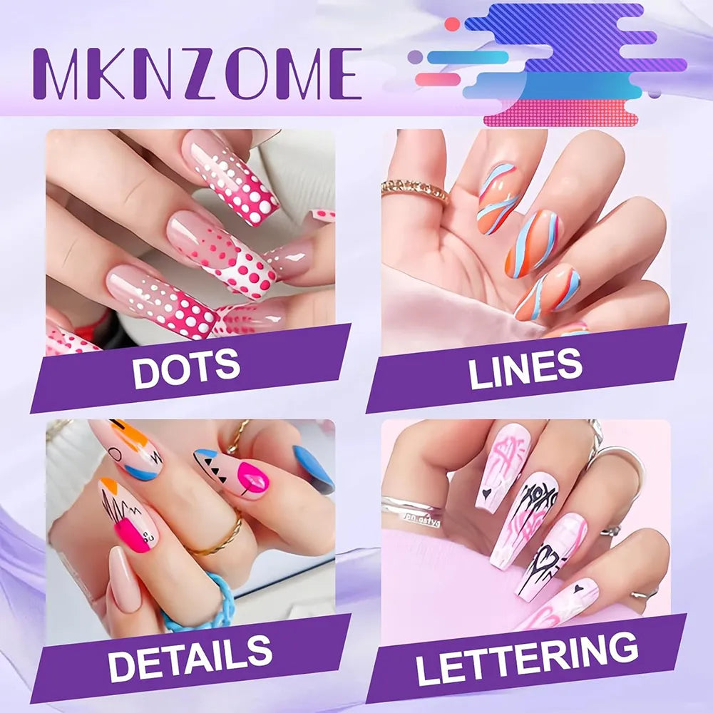 12-Color Nail Art Pen Set