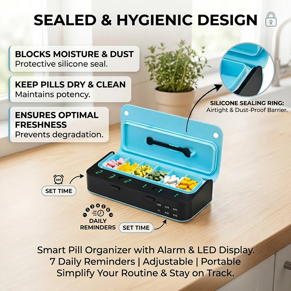 💊 Smart Electronic Pill Organizer with Alarm & LED Display