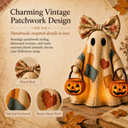 Cozy Glow Patchwork Ghost Halloween Decor
