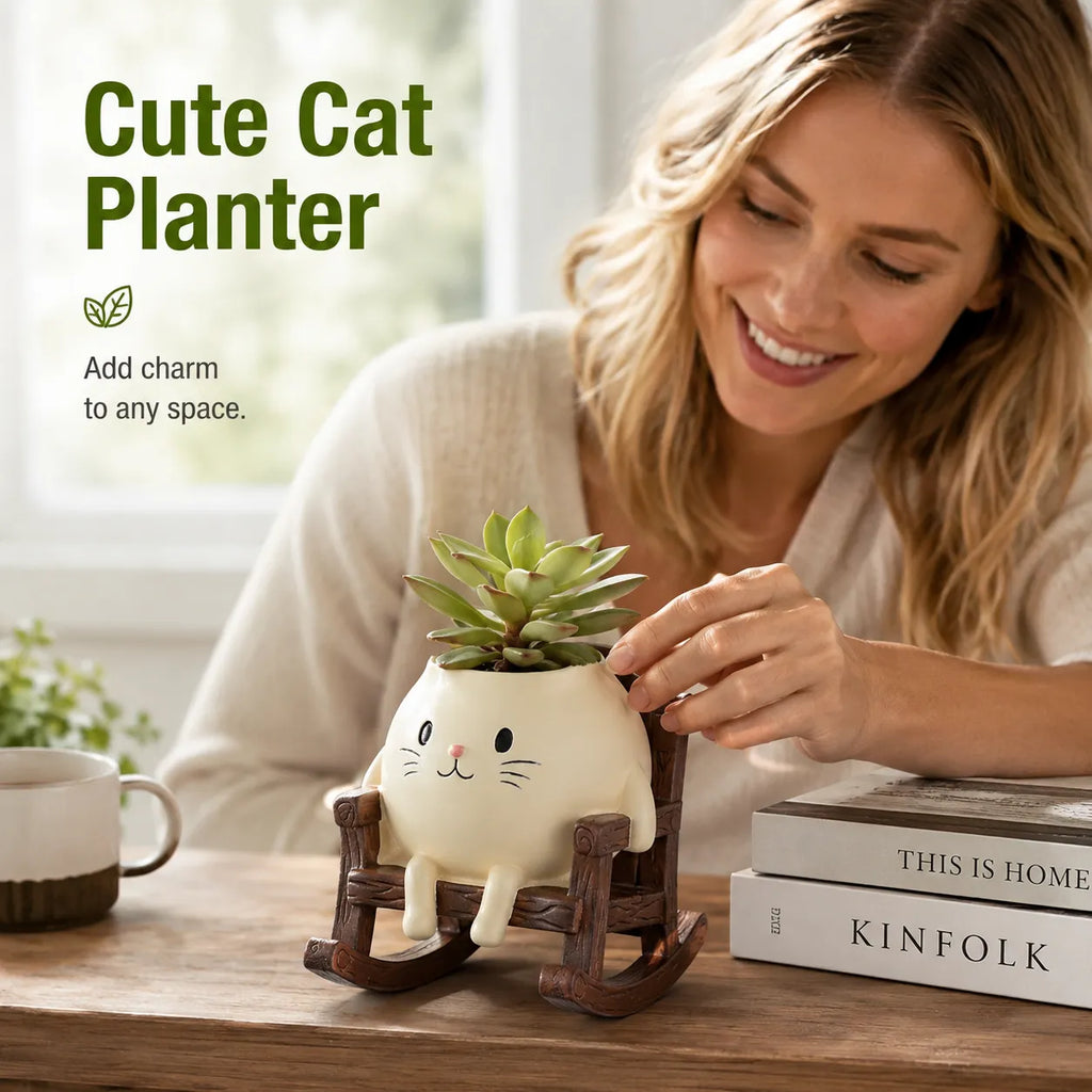 🐱 Potted Cat Swing Rocking Chair Ornament