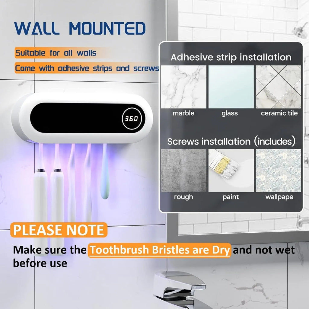 ✅ Toothbrush Holder with Timer & 5 Slots – Keep Your Family’s Toothbrushes Fresh & Organized