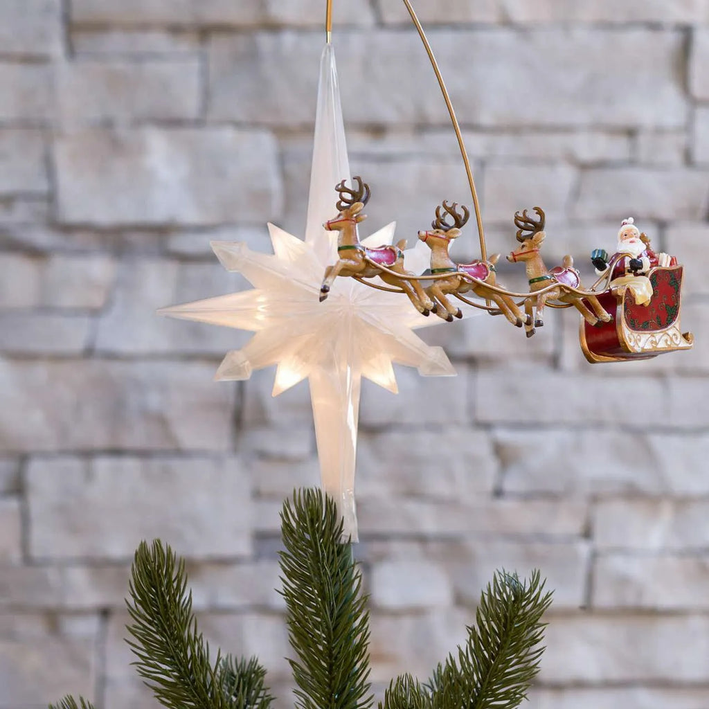 Santa’s Sleigh Animated Christmas Tree Topper