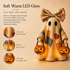 Cozy Glow Patchwork Ghost Halloween Decor