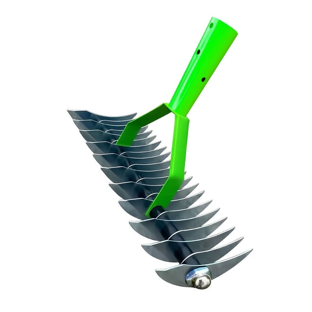wide metal weed rake