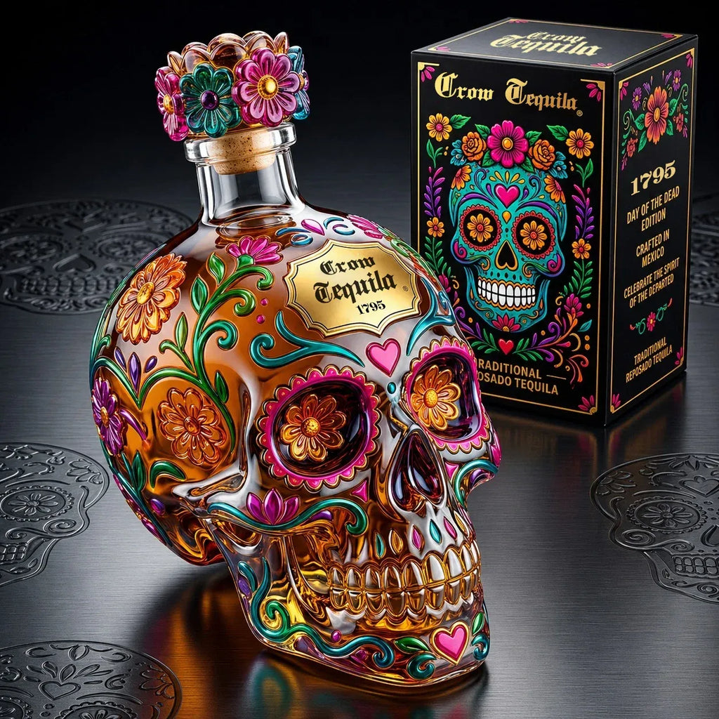 🔥Day of the Dead Limited Edition Tequila Bottle & Goblet – Limited Edition Art Glass