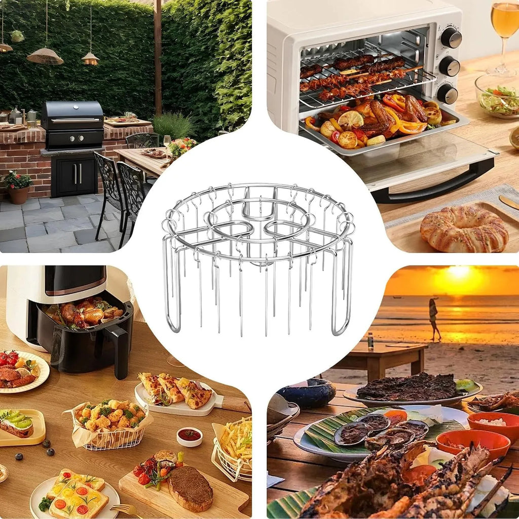 360° Even-Heat Stainless Steel Skewer Rack