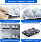 Baseball Ice Ball Mold – 6-Cavity Silicone Tray