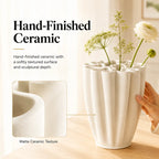 🌸Hand-Fired Ceramic Vase – Sculptural Maze-Top Flower Holder with Organic Texture