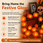 Lighted Marigold Flower String Lights - 10 ft, 20 Warm LEDs