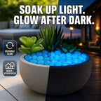 Deep Blue Glow-in-the-Dark Pebbles for Gardens, Paths & Decor