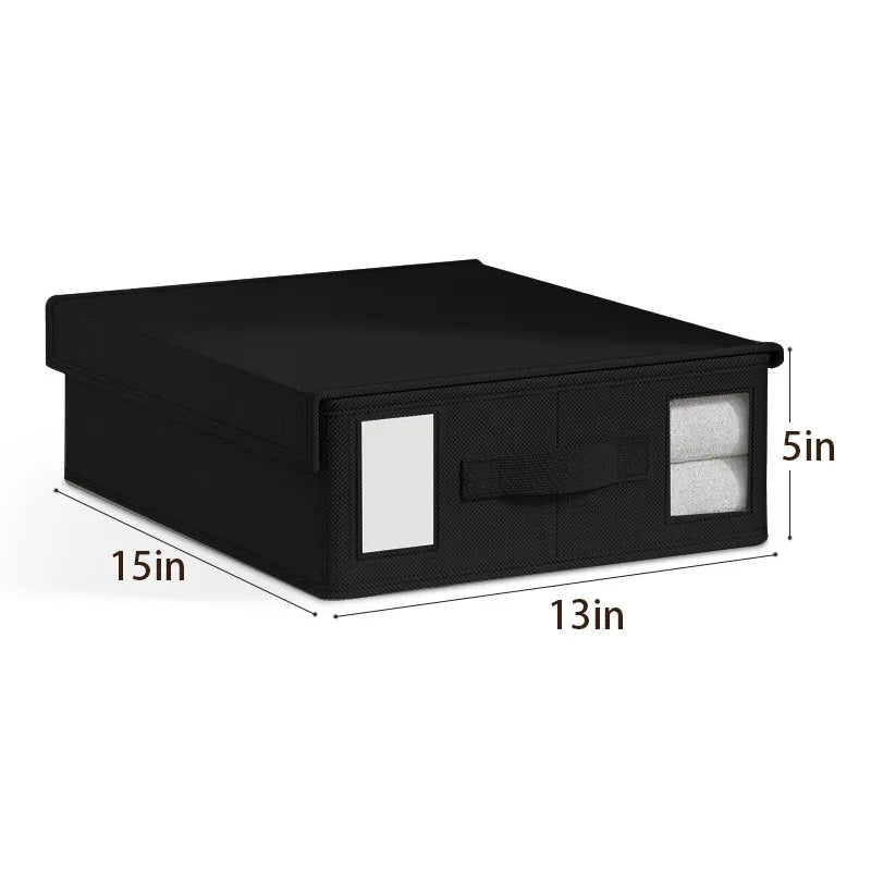 🛏️ Foldable bedding storage box - with a see-through window and transparent label bag