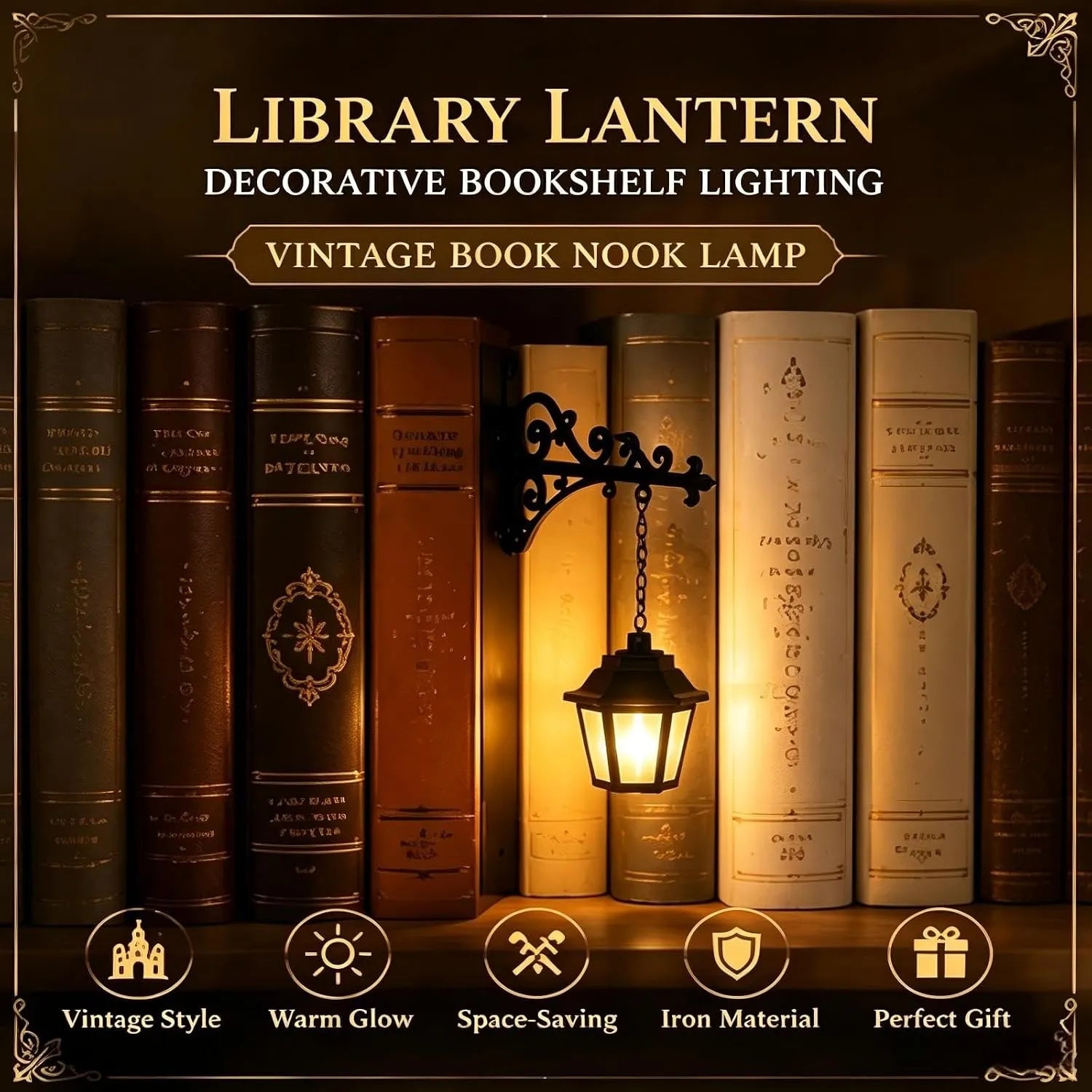 Library Lantern Bookshelf Light - 3 Whimsical Designs