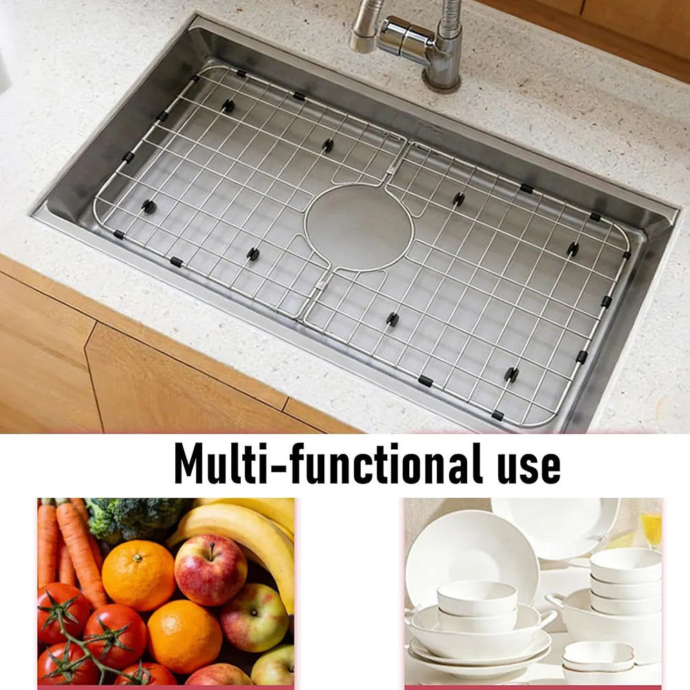 🍽️ Stainless Steel Kitchen Sink Bottom Drain Rack