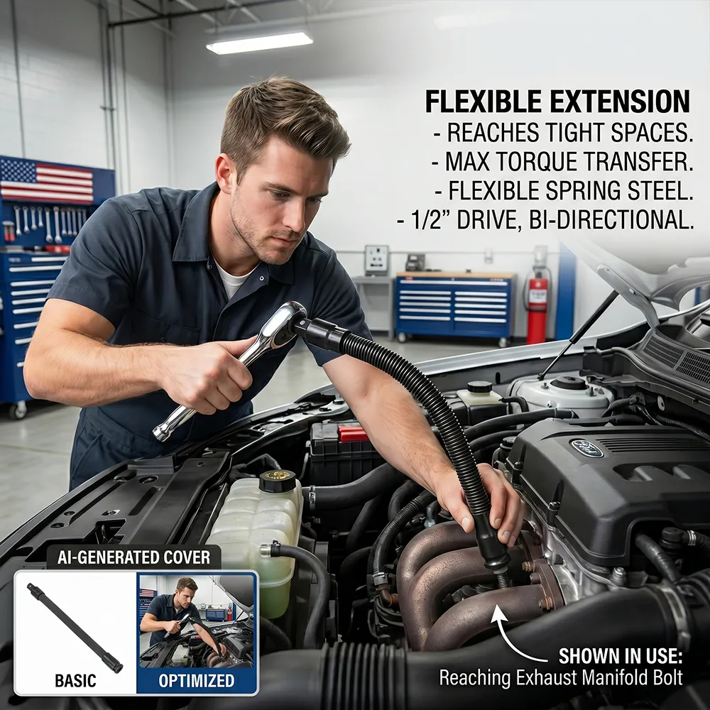 🔧 Flexible Shaft Extension Bar – Reach Tight Spaces with Maximum Torque