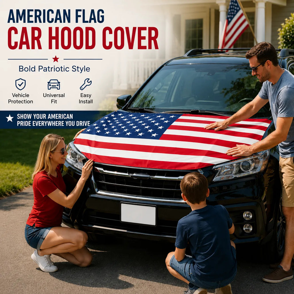 🇺🇸 American Flag Car Hood Cover