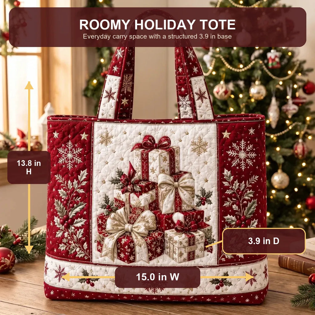 Quilted Christmas Tote Bag