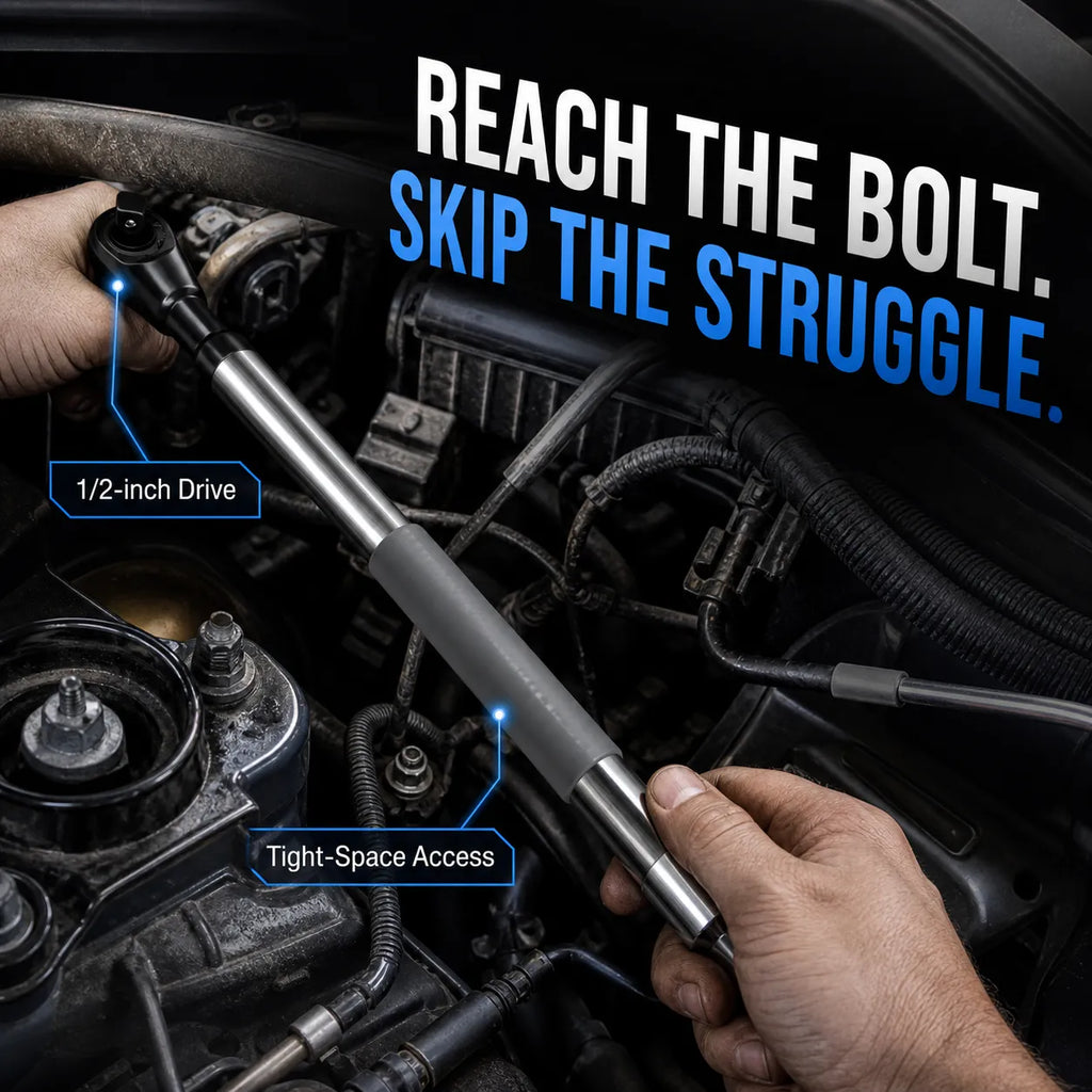 Tight-Space 1/2-Inch Offset Ratchet Extension Wrench