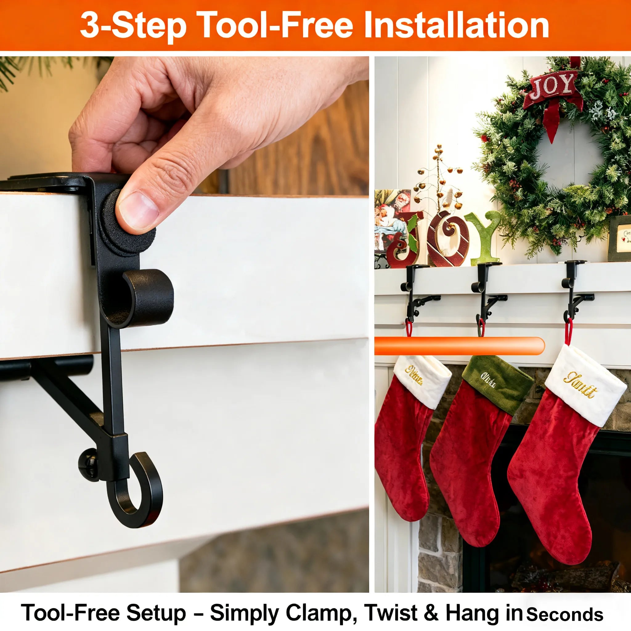 🛒Fireplace Stocking and Garland Hanger