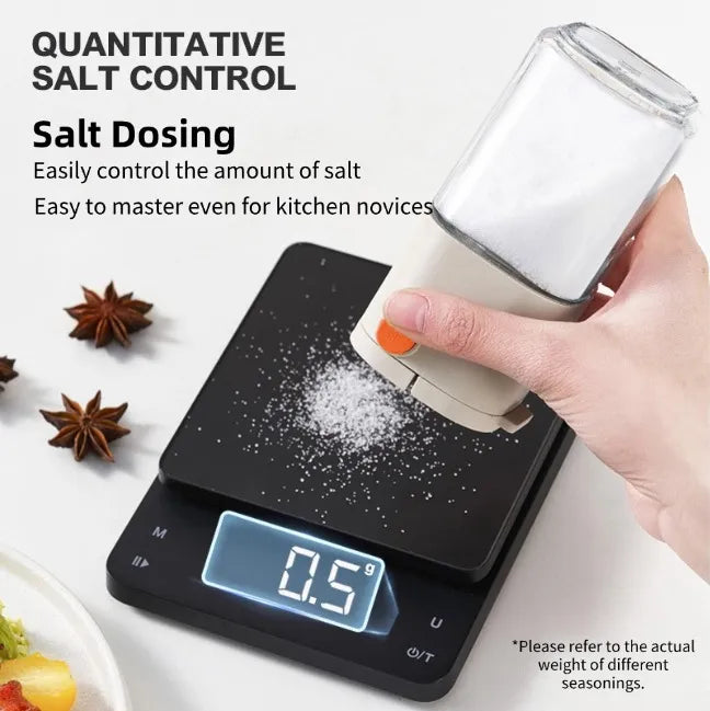 2PCS Smart Salt & Spice Dispenser – Precision Seasoning with One-Touch Control