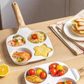 🍳 4-Hole Non-Stick Egg Frying Pan with Wooden Handle