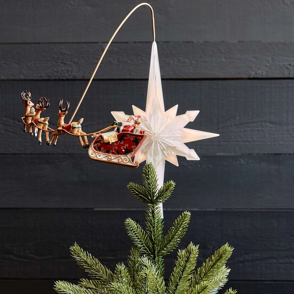 Santa’s Sleigh Animated Christmas Tree Topper