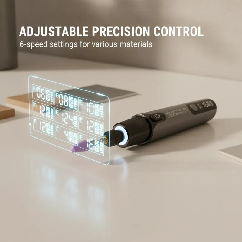 6-Speed Cordless Rotary Tool Kit with Digital Display