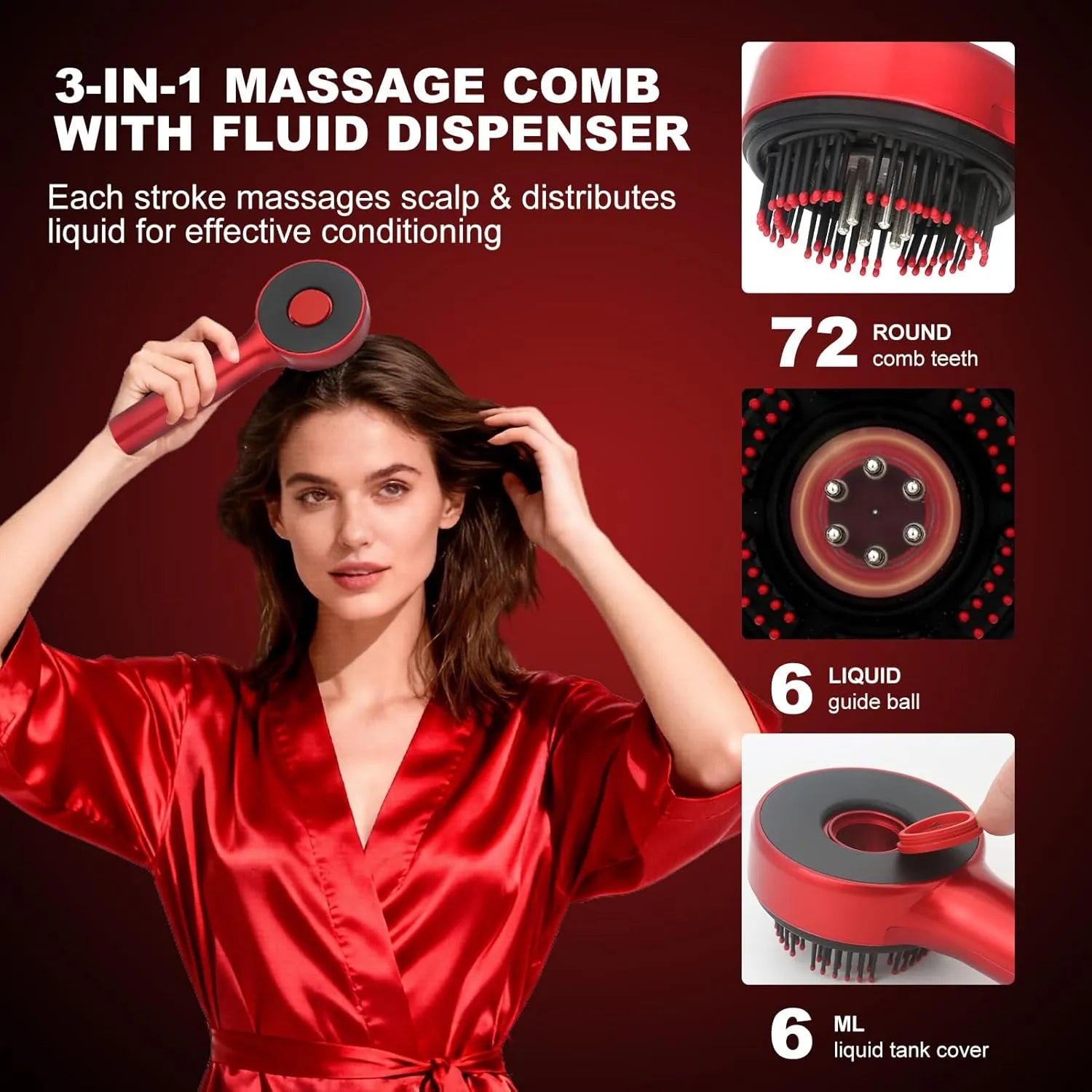 💆‍♀️ 3-in-1 Electric Scalp Massage Comb