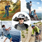 Wide Brim Sun Hat with Dual Solar-Powered Fans