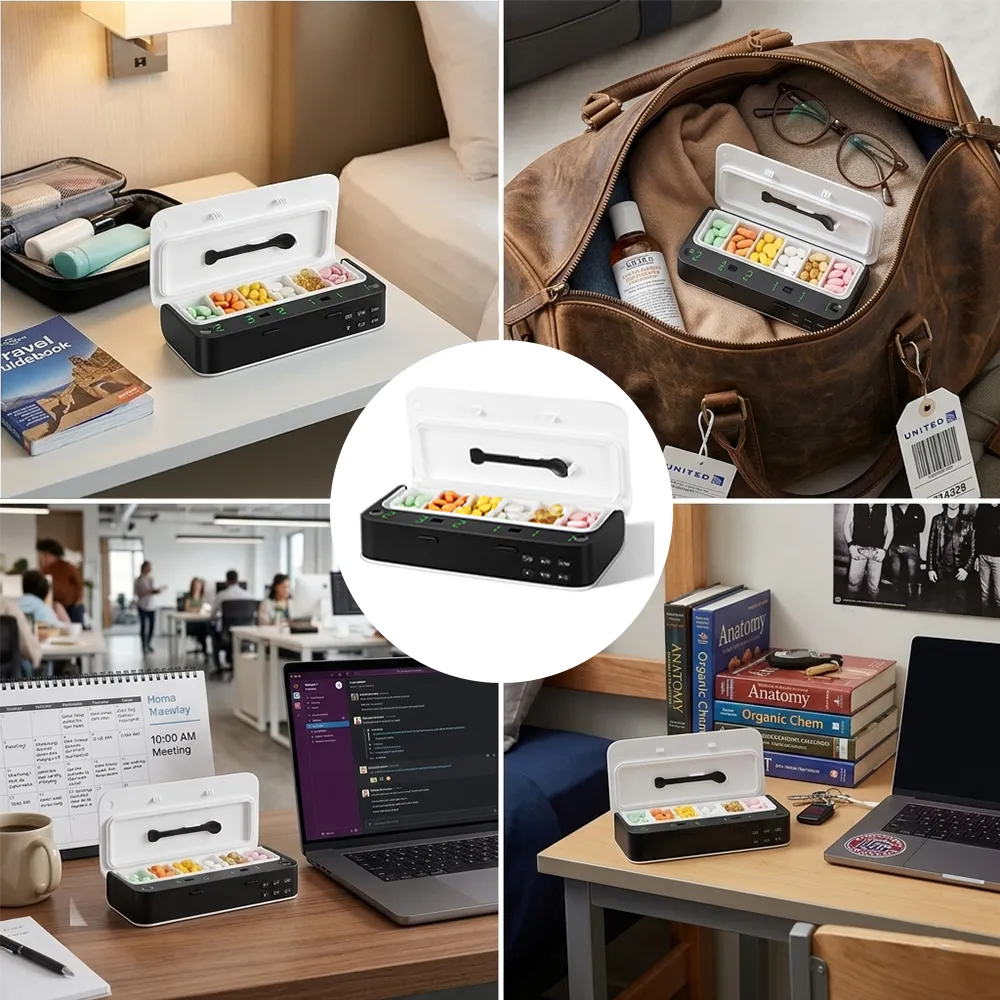 💊 Smart Electronic Pill Organizer with Alarm & LED Display
