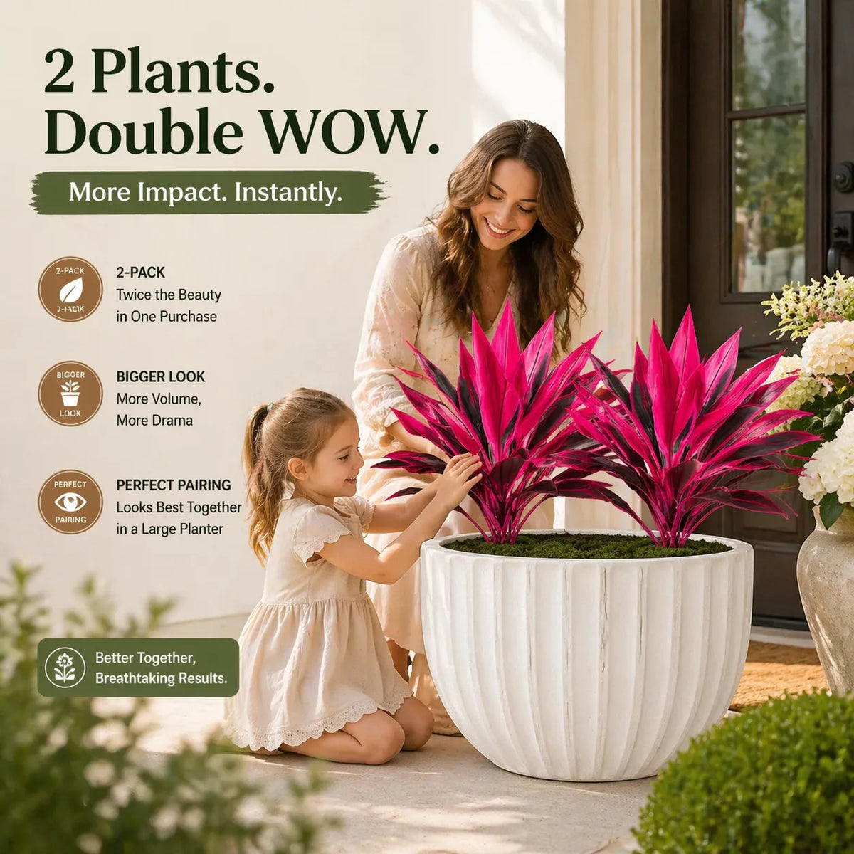 2‑Pack 21.6" Artificial Cordyline Plant