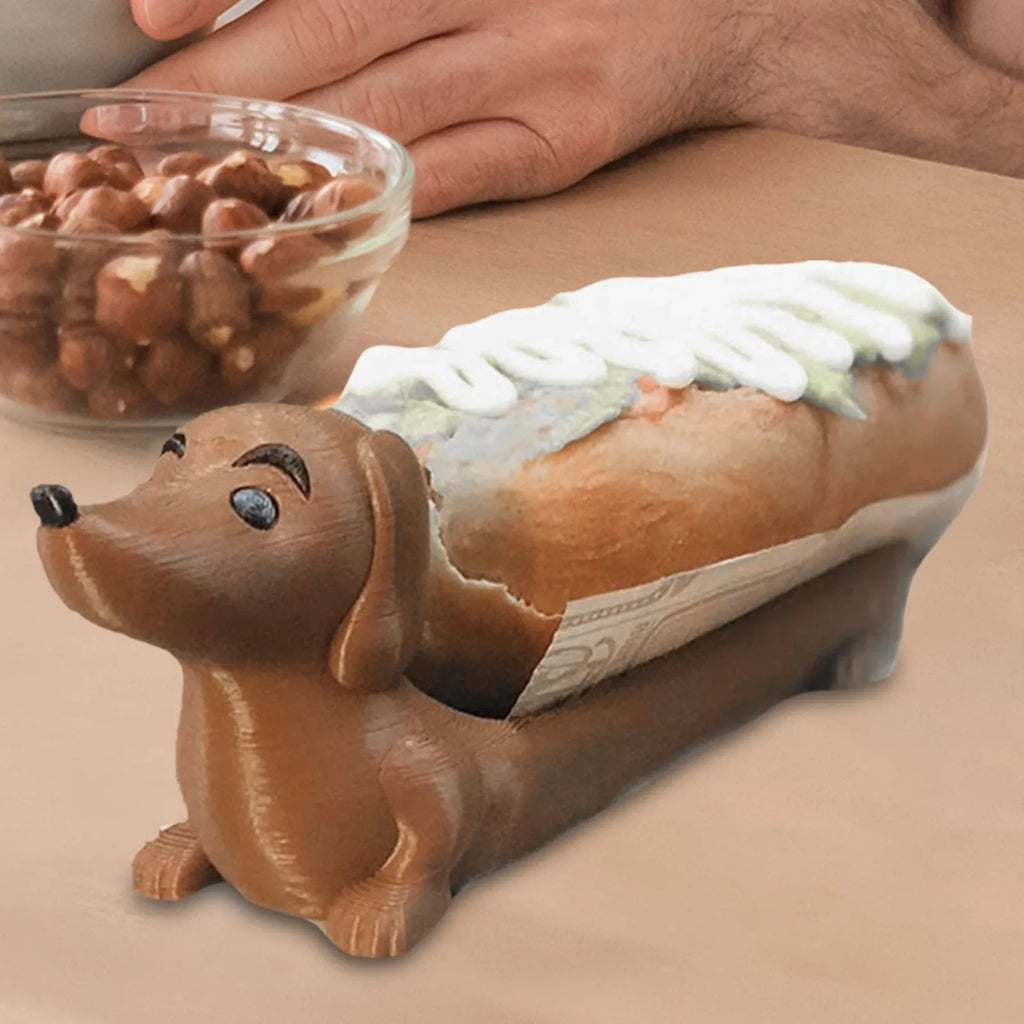 Funny Dachshund Hot Dog Serving Tray – Cute Sausage Dog Snack Holder