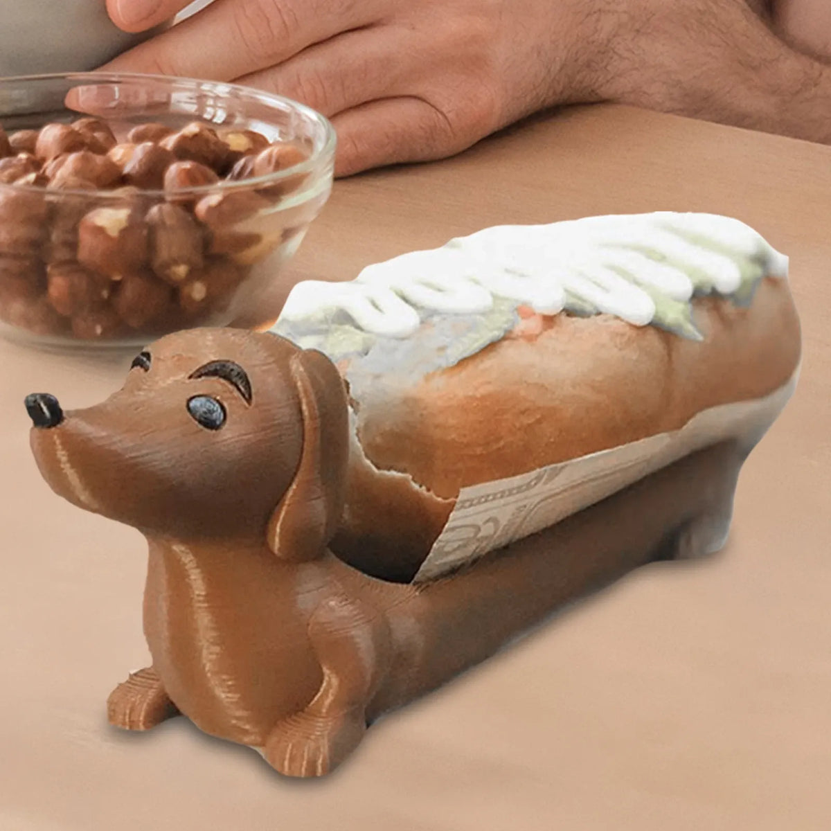 Funny Dachshund Hot Dog Serving Tray – Cute Sausage Dog Snack Holder