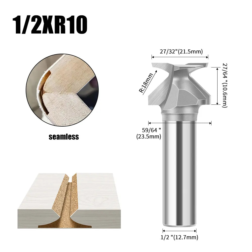 R18/R30/R50 Woodworking Arc Integrated Slotting Trimming Machine Milling Tool