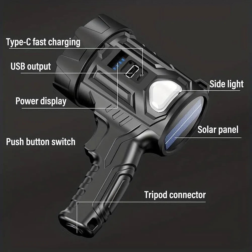 Rechargeable LED Spotlight Flashlight 🔦🏕️