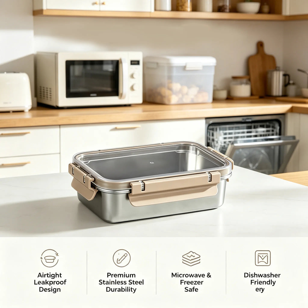 🍱Stainless Steel Leak-Proof Food Storage Container with Lid-2 Pcs