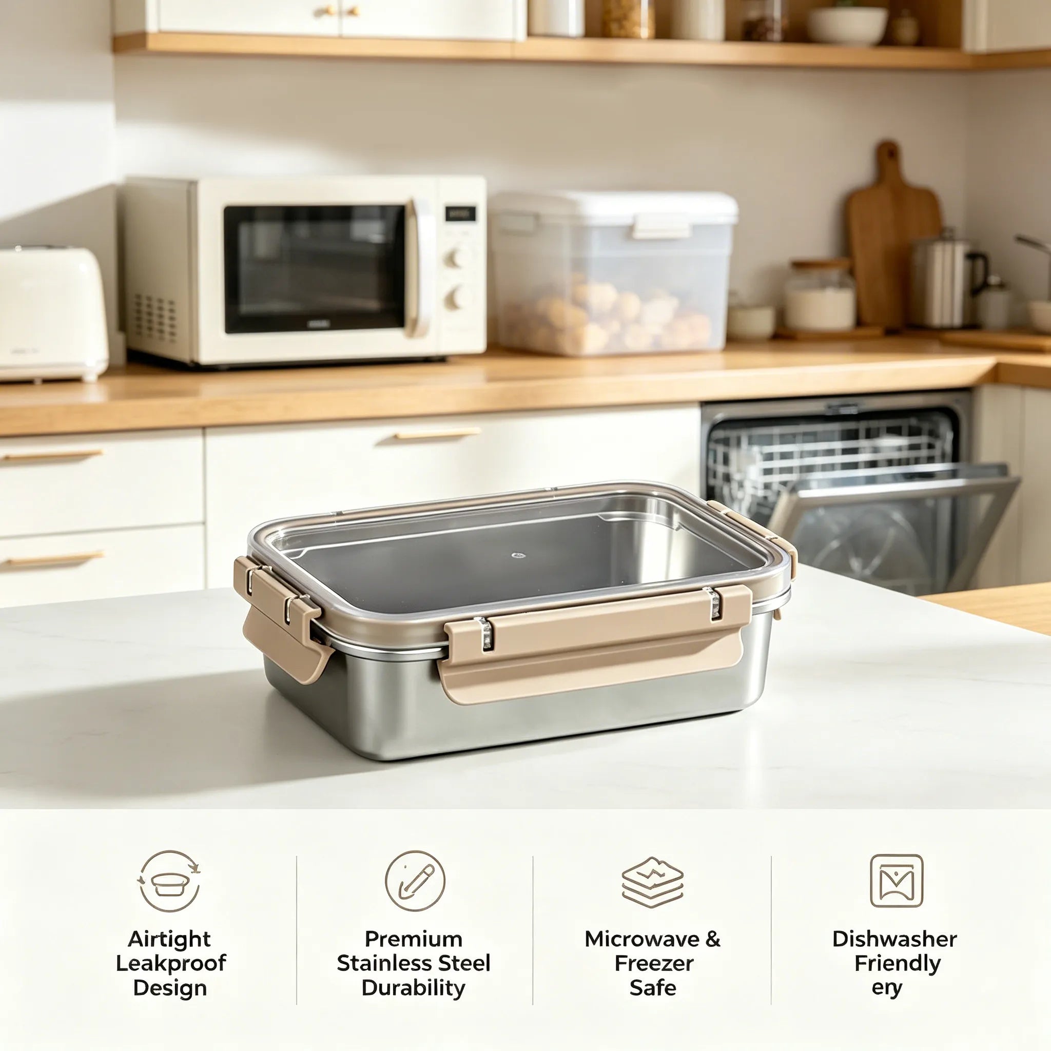 🍱Stainless Steel Leak-Proof Food Storage Container with Lid-2 Pcs