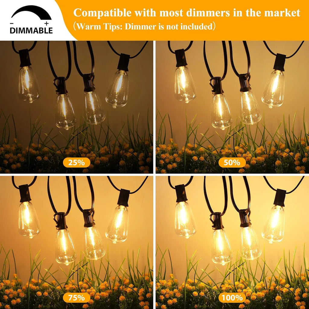 WarmGlow Shatterproof LED Outdoor String Lights