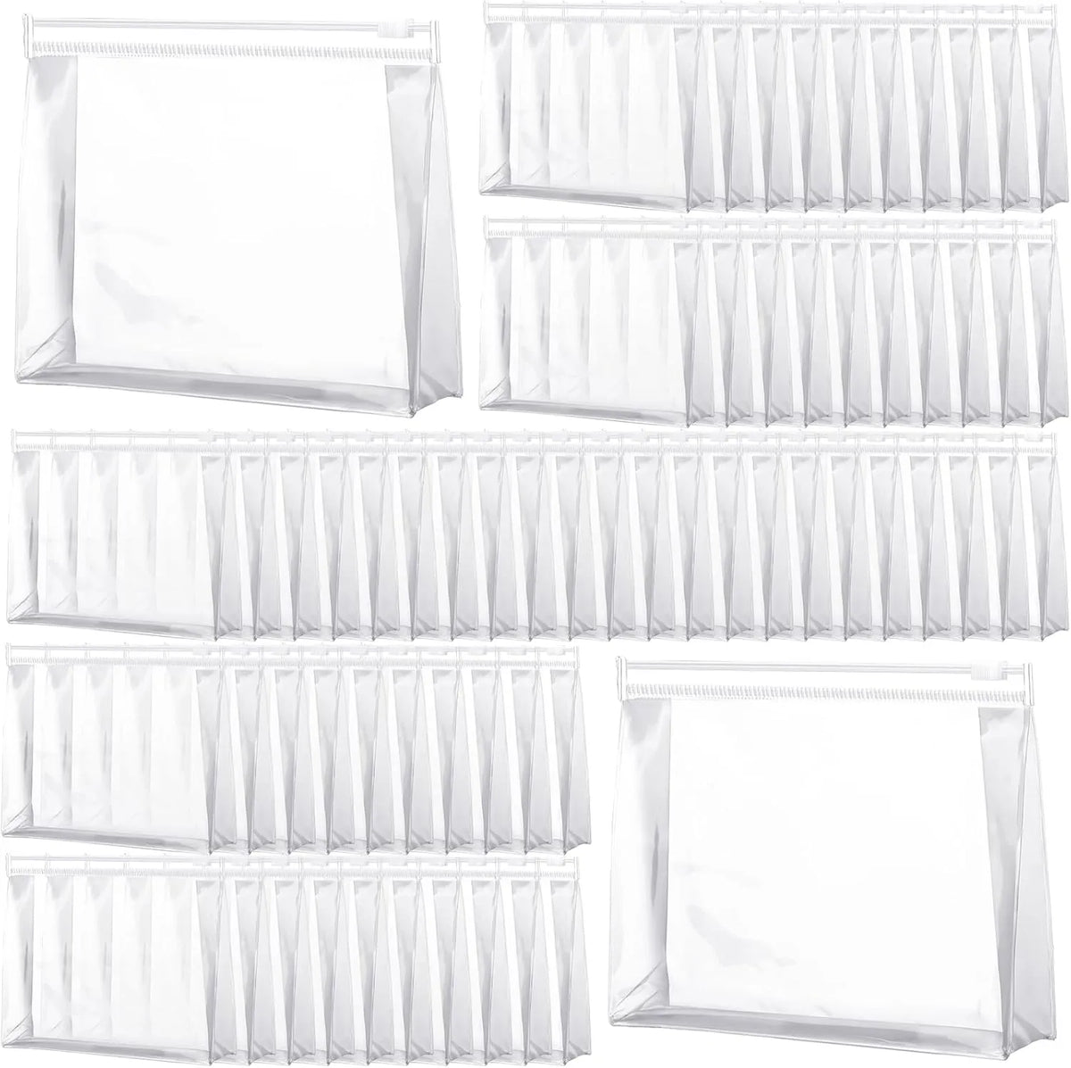 Mini Clear Makeup Bags – Travel Toiletry Organizer Pouches (7.9”)