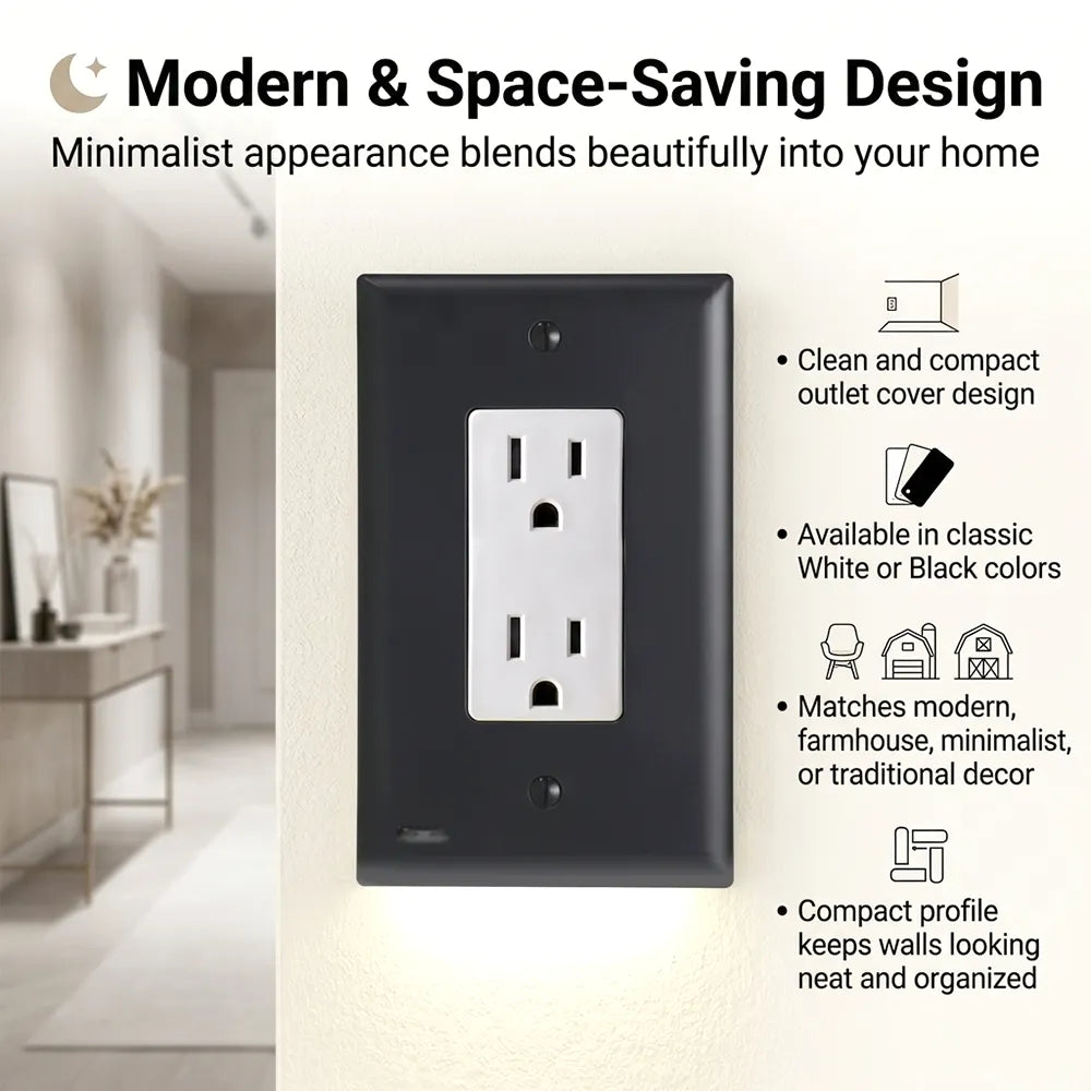 💡 Smart LED Night Light Outlet Cover
