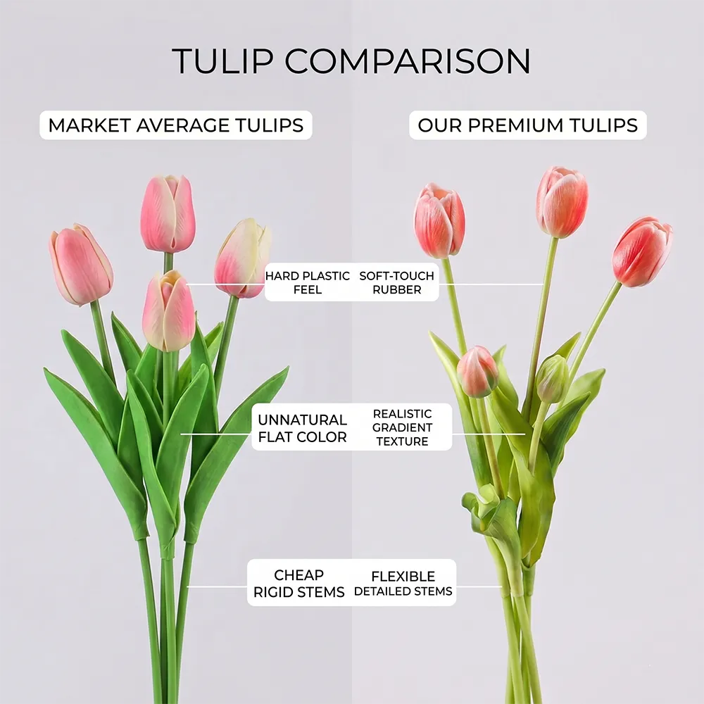 🌷 Lifelike Tulip Bouquet Décor for Every Space
