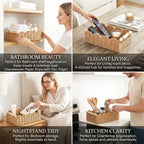 🌿Scalloped Wicker Storage Basket Set – Decorative Toilet Paper & Shelf Organizer