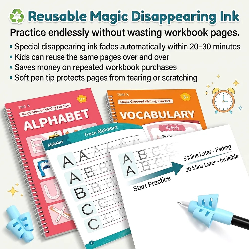 ✏️📚 Writing Workbook Set for Kids Ages 3–8