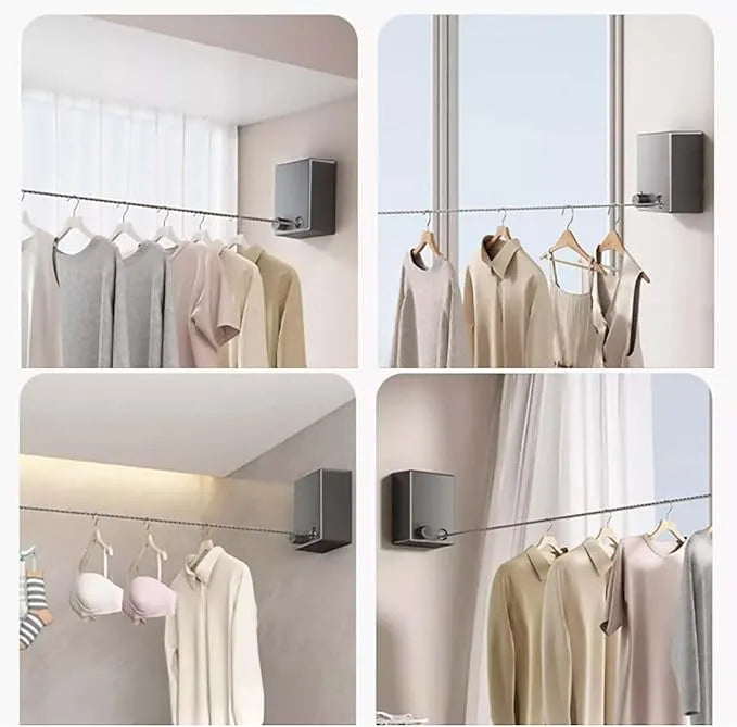 Retractable Reel Washing Line – Heavy Duty Wall Mounted Clothesline for Indoor & Outdoor Use