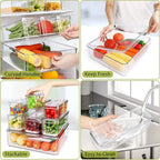 7-1Pack Stackable Refrigerator & Pantry Organizer Bins