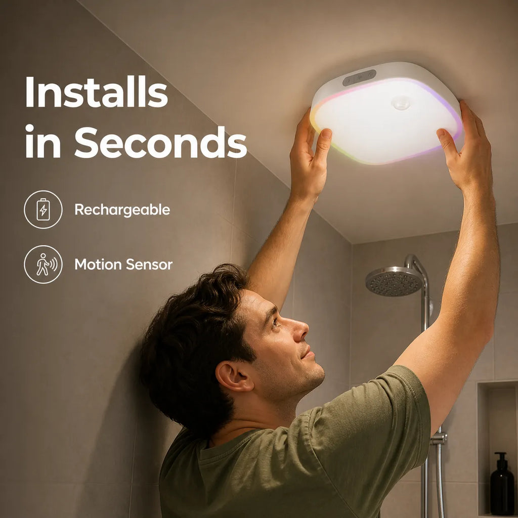 Rechargeable RGB Shower Light with Motion Sensor & Remote