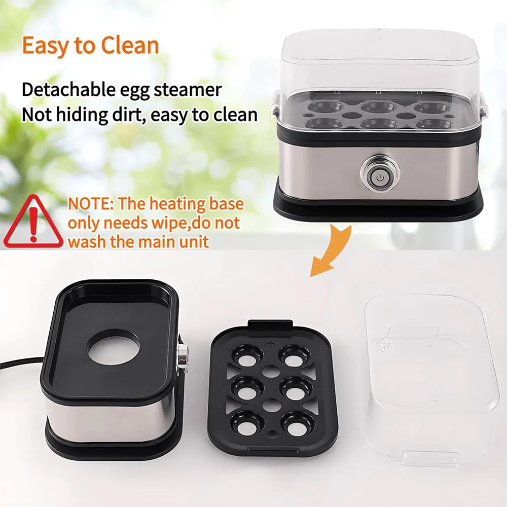🥚 Fast 6-Egg Cooker – Quick Breakfast Egg Boiler & Steamer