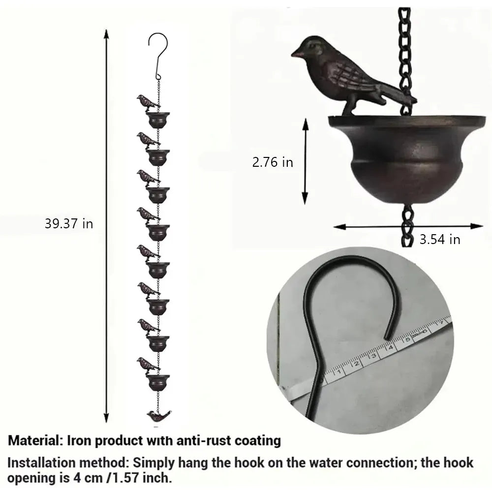 🐦Vintage Bird Rain Chain for Gutters